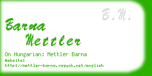 barna mettler business card